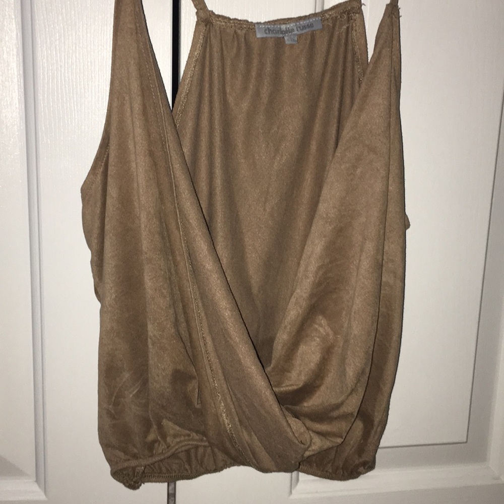 Toffee colored tank top blouse v neck